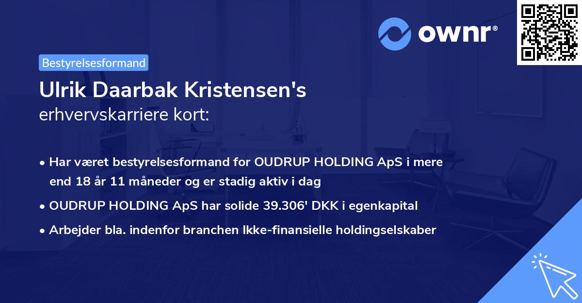 Ulrik Daarbak Kristensen's erhvervskarriere kort