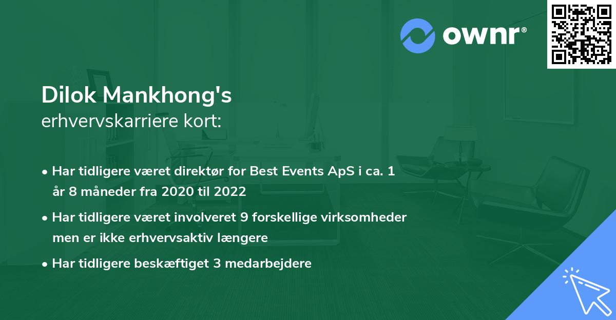 Dilok Mankhong's erhvervskarriere kort