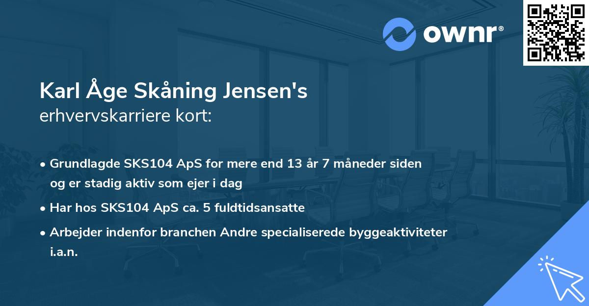 Karl Åge Skåning Jensen's erhvervskarriere kort