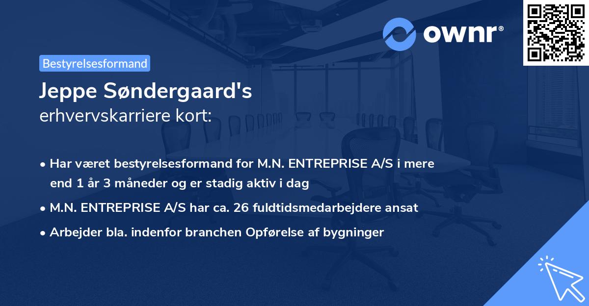 Jeppe Søndergaard's erhvervskarriere kort