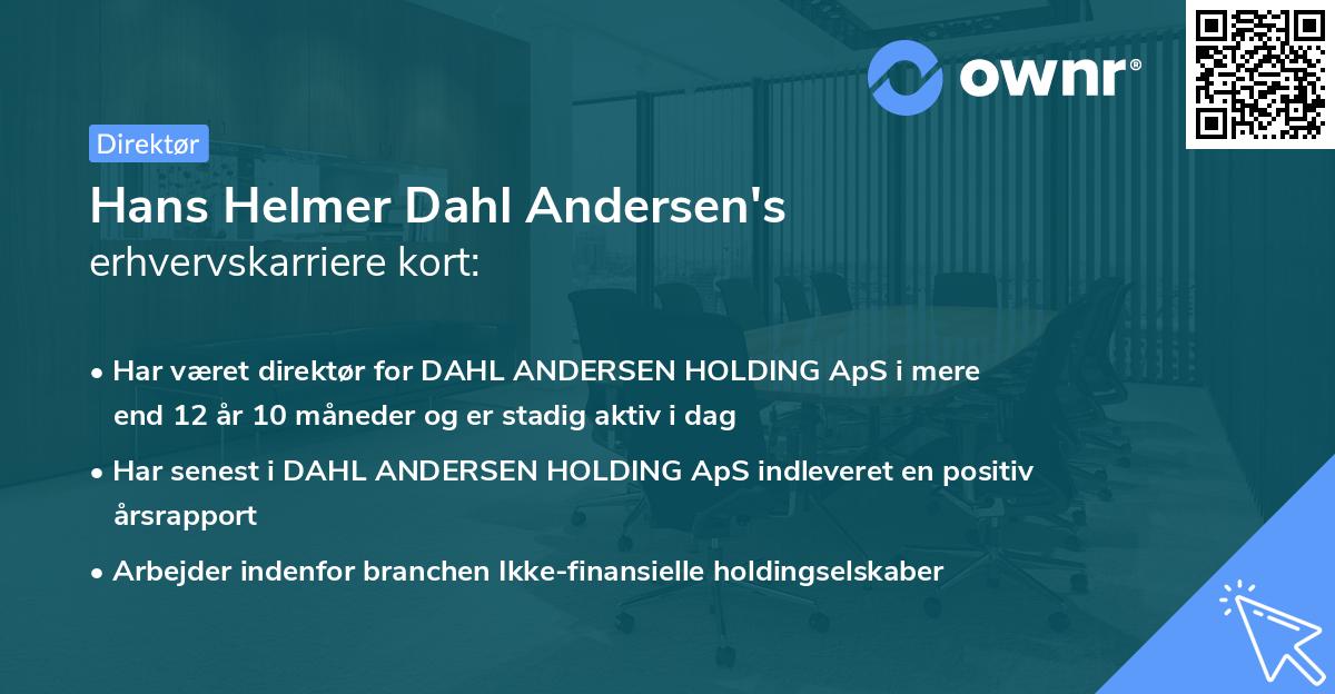 Hans Helmer Dahl Andersen's erhvervskarriere kort