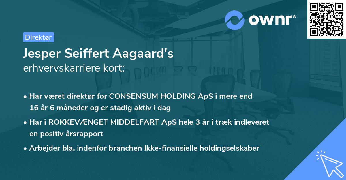 Jesper Seiffert Aagaard's erhvervskarriere kort
