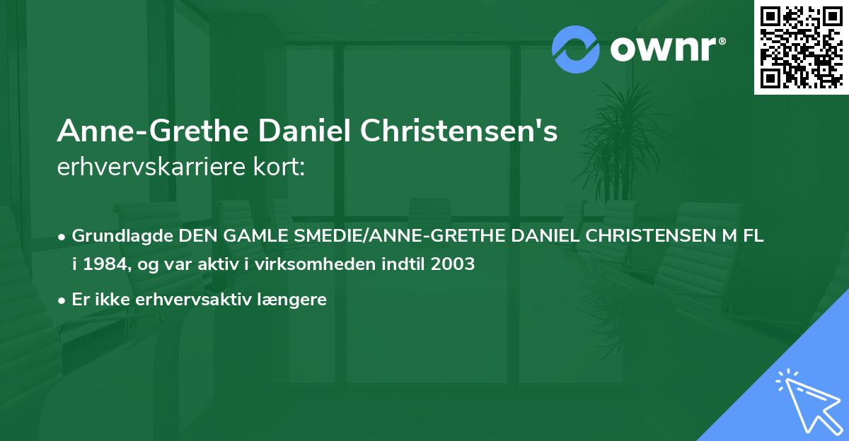 Anne-Grethe Daniel Christensen's erhvervskarriere kort