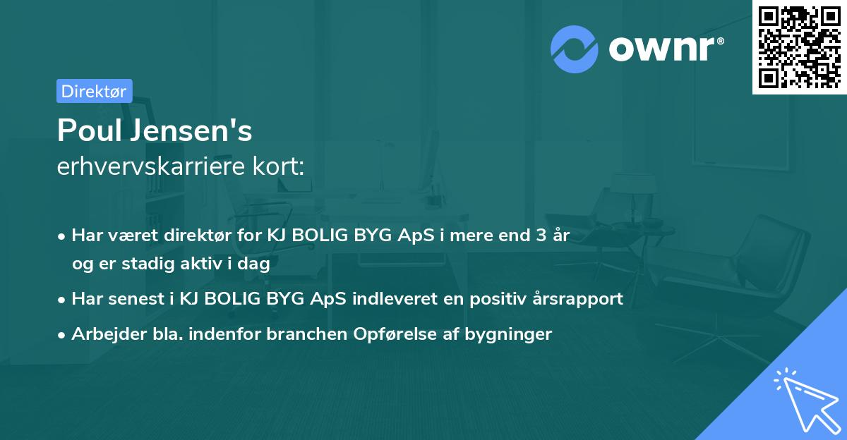 Poul Jensen's erhvervskarriere kort