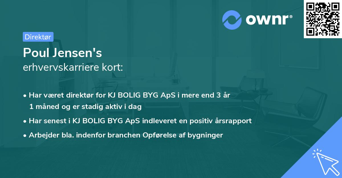 Poul Jensen's erhvervskarriere kort