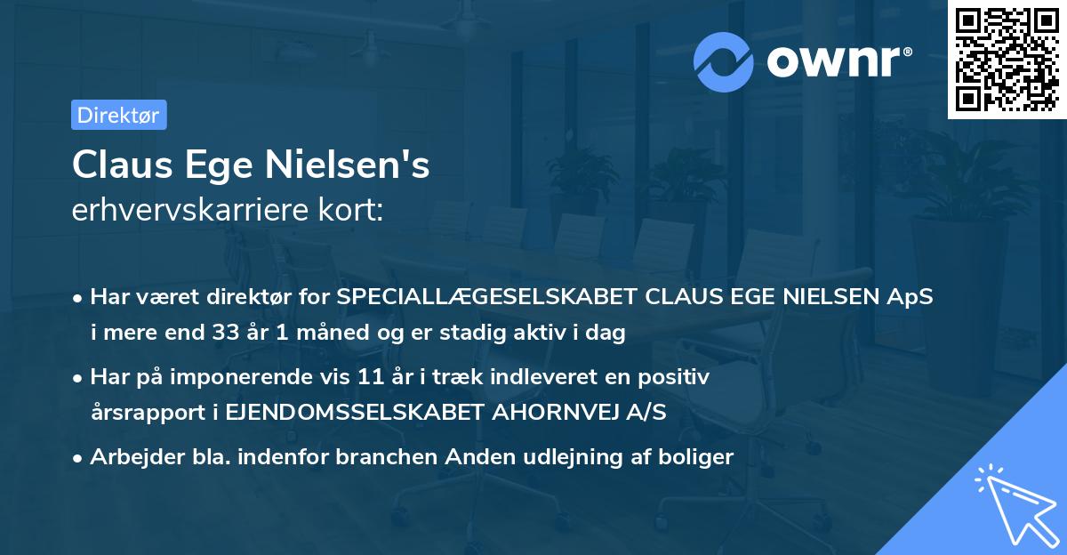 Claus Ege Nielsen's erhvervskarriere kort
