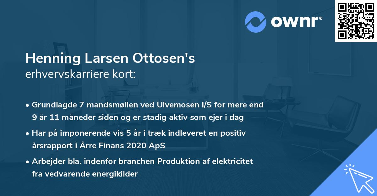 Henning Larsen Ottosen's erhvervskarriere kort
