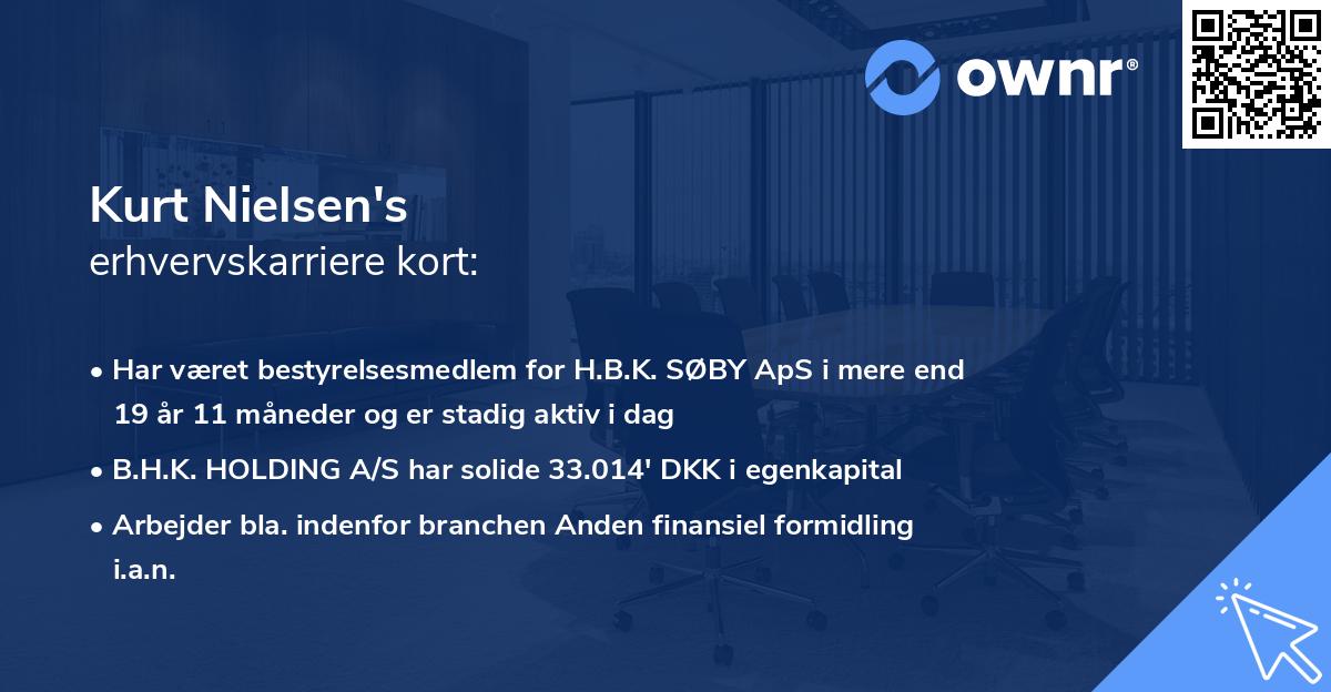 Kurt Nielsen's erhvervskarriere kort