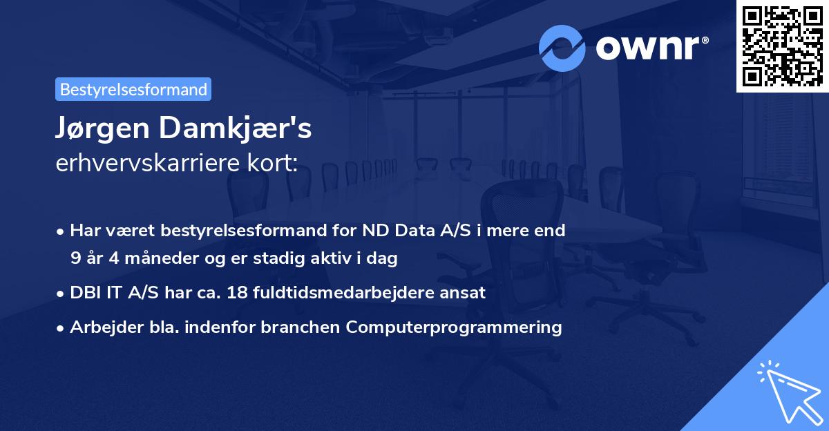 Jørgen Damkjær's erhvervskarriere kort