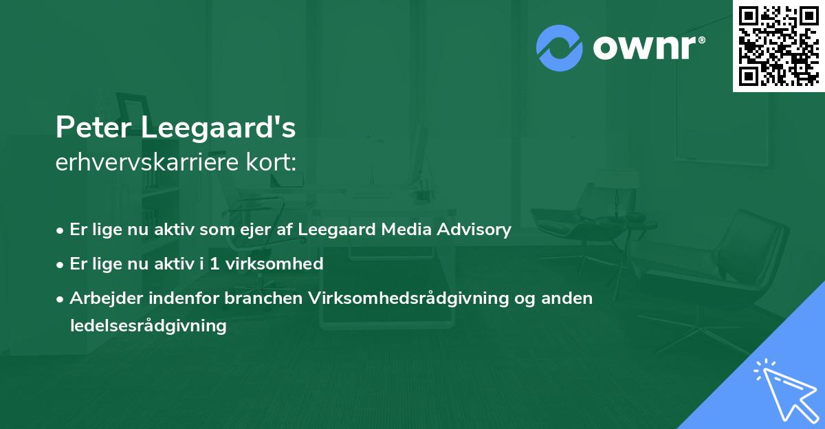 Peter Leegaard's erhvervskarriere kort