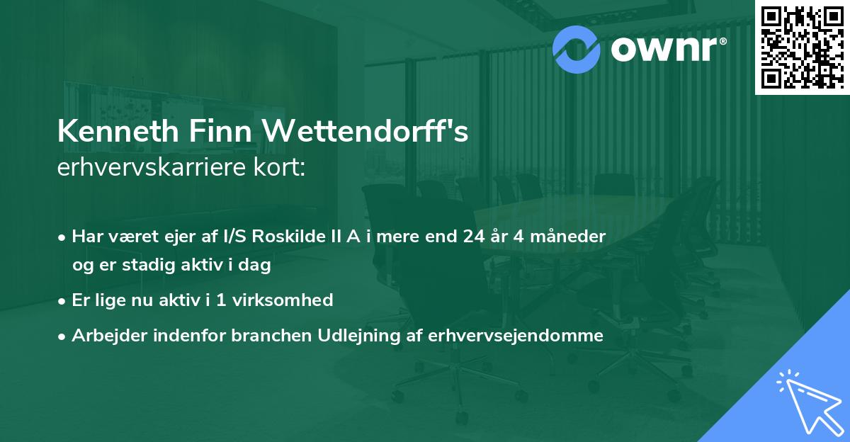 Kenneth Finn Wettendorff's erhvervskarriere kort