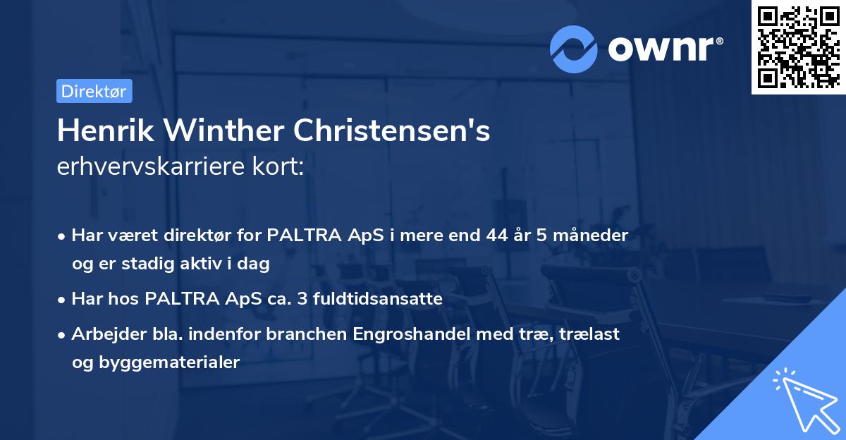 Henrik Winther Christensen's erhvervskarriere kort