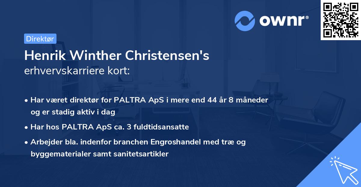 Henrik Winther Christensen's erhvervskarriere kort