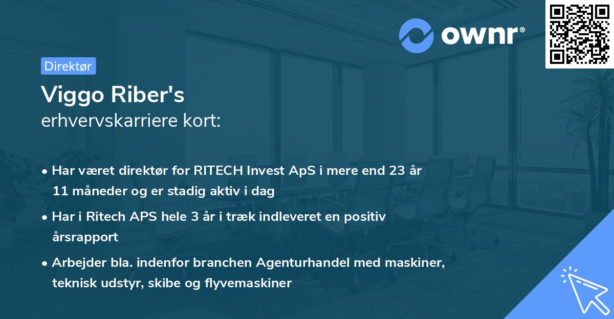 Viggo Riber's erhvervskarriere kort