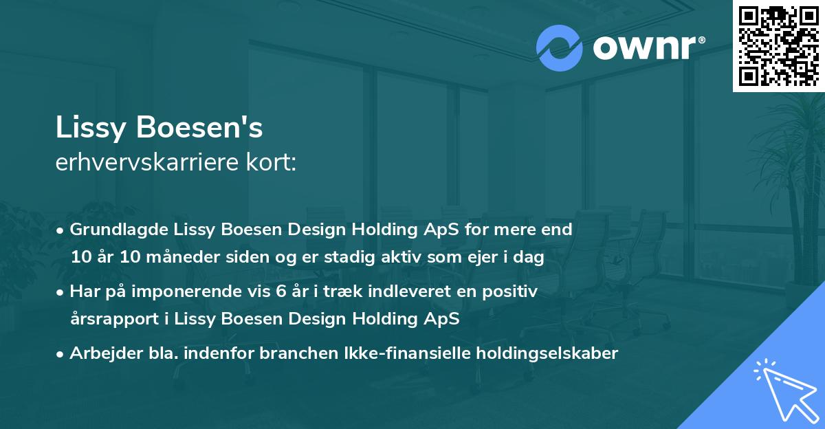 Lissy Boesen's erhvervskarriere kort