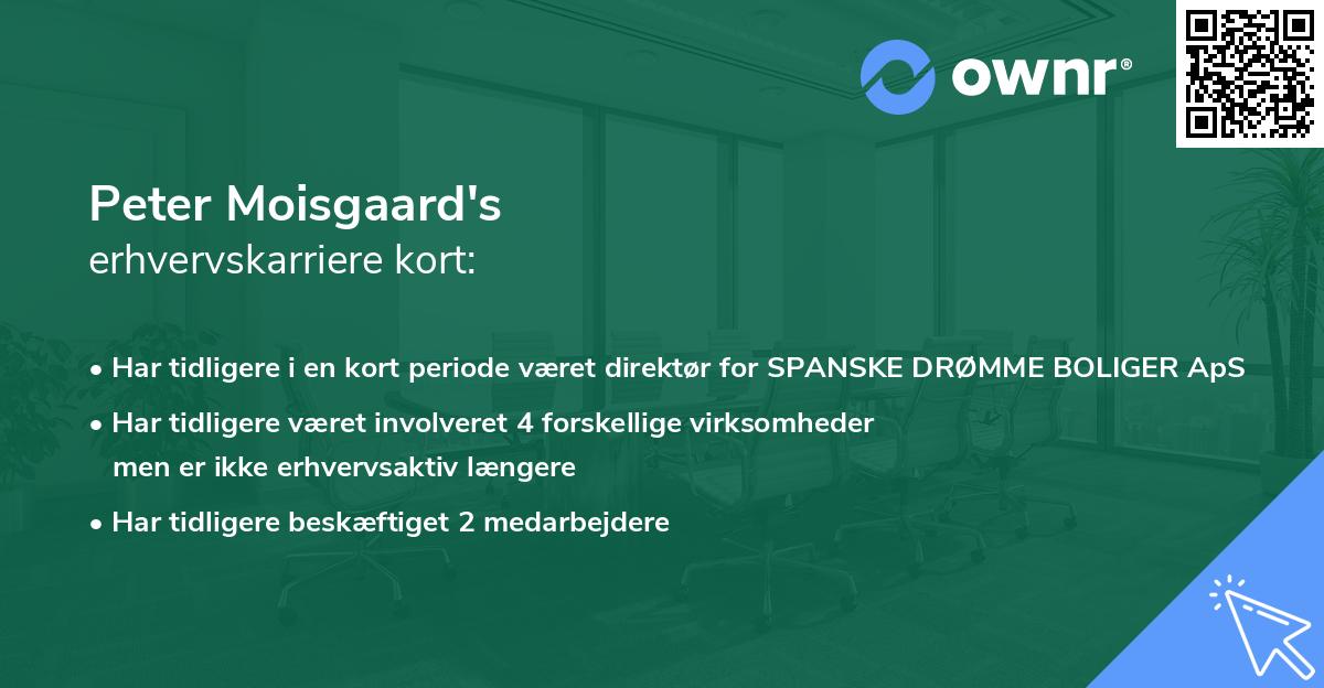 Peter Moisgaard's erhvervskarriere kort
