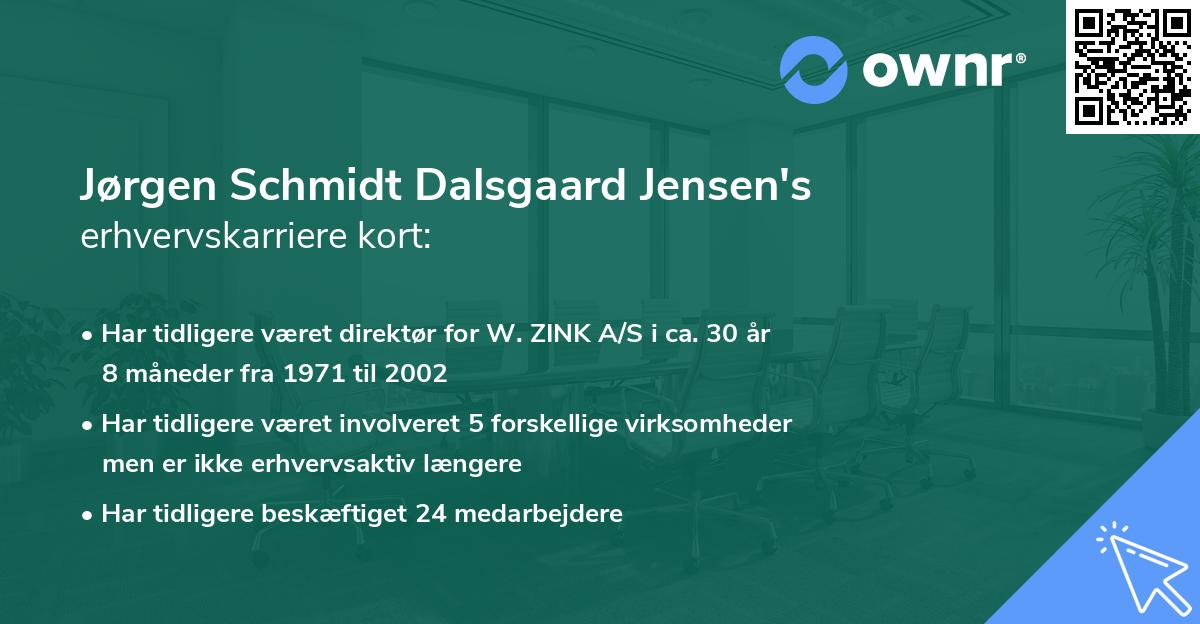 Jørgen Schmidt Dalsgaard Jensen's erhvervskarriere kort