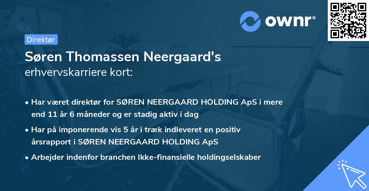 Søren Thomassen Neergaard's erhvervskarriere kort