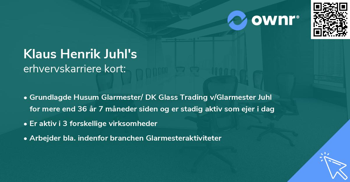 Klaus Henrik Juhl's erhvervskarriere kort