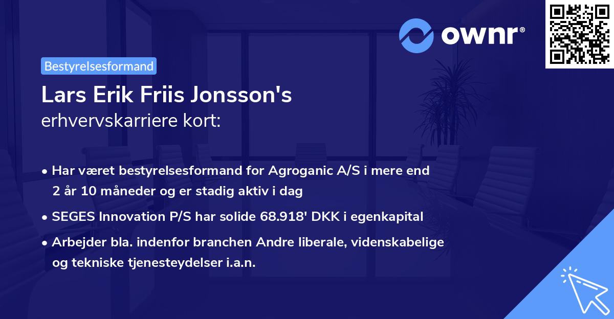 Lars Erik Friis Jonsson's erhvervskarriere kort