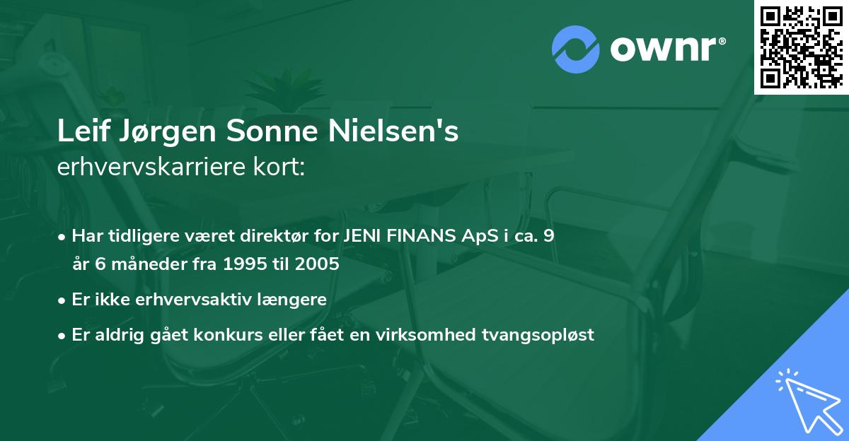 Leif Jørgen Sonne Nielsen's erhvervskarriere kort