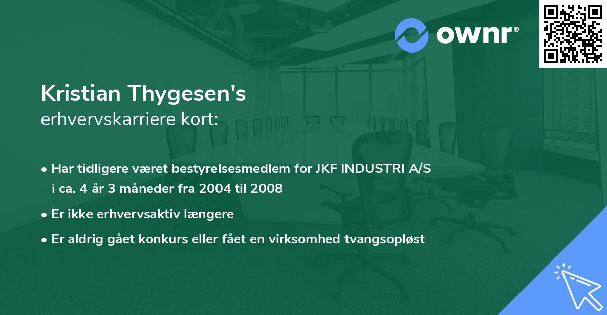 Kristian Thygesen's erhvervskarriere kort