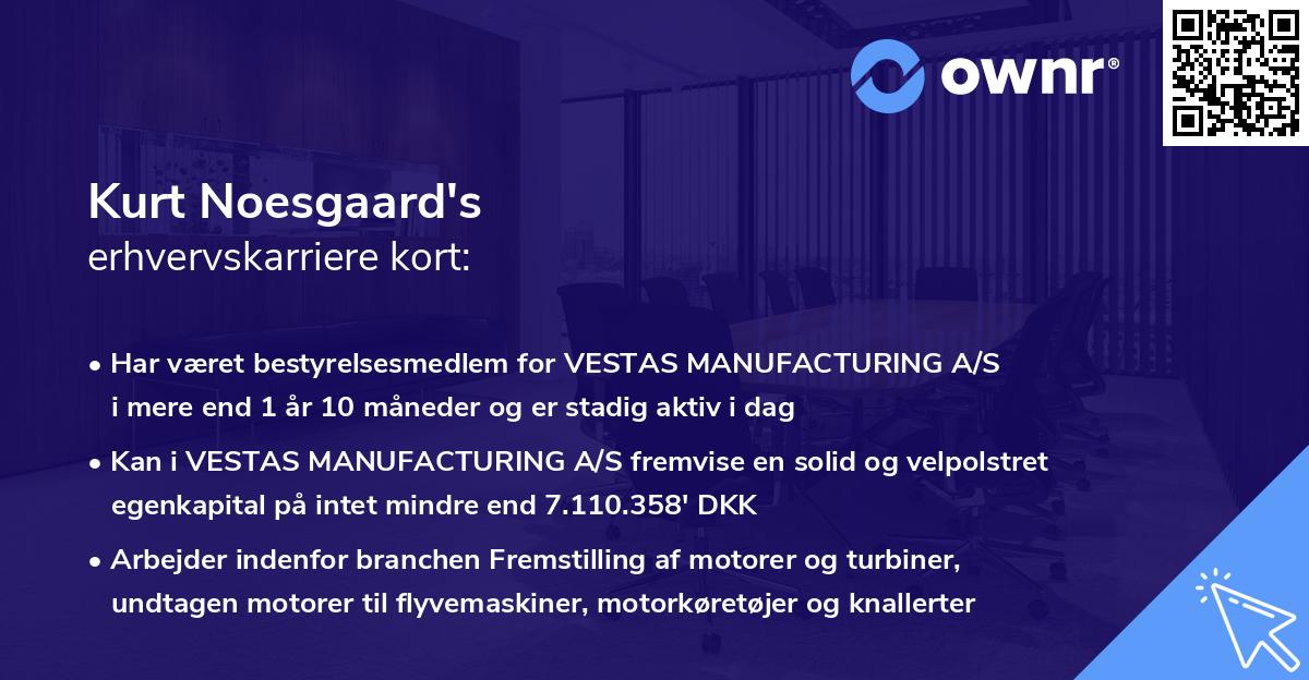 Kurt Noesgaard's erhvervskarriere kort