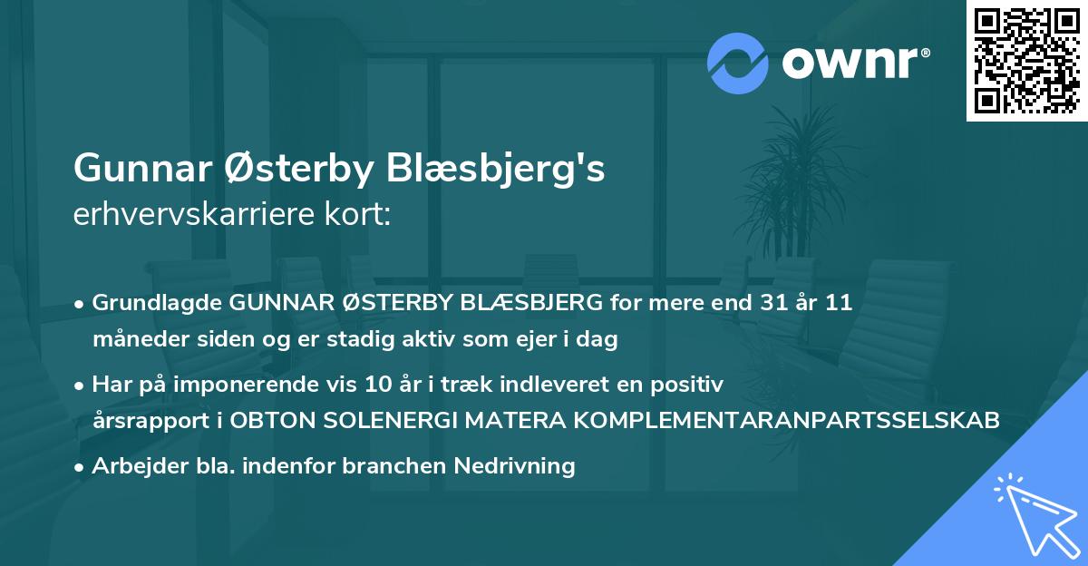 Gunnar Østerby Blæsbjerg's erhvervskarriere kort