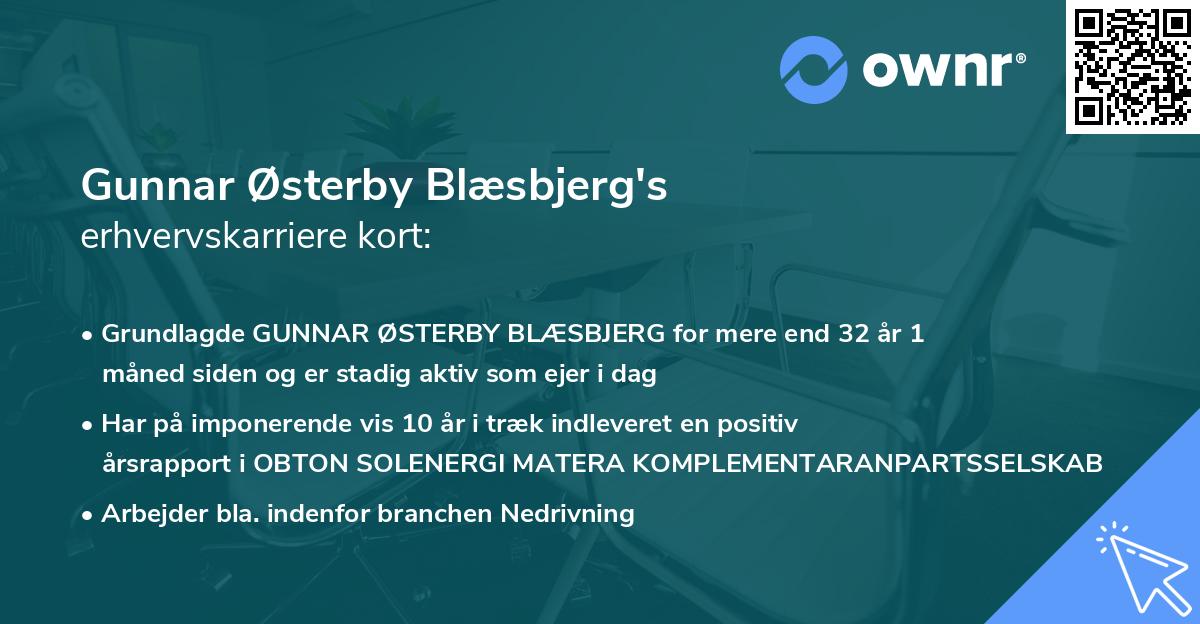 Gunnar Østerby Blæsbjerg's erhvervskarriere kort