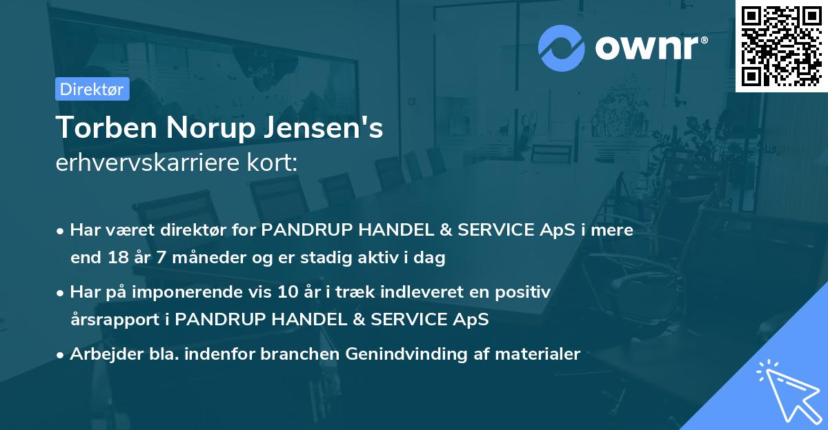 Torben Norup Jensen's erhvervskarriere kort