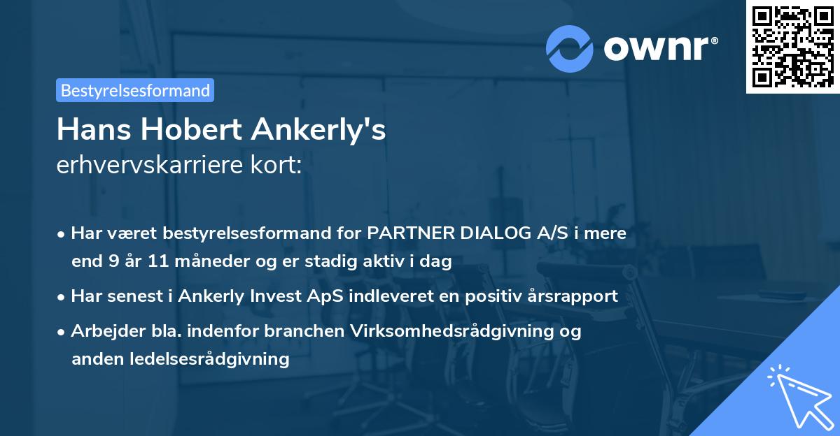 Hans Hobert Ankerly's erhvervskarriere kort