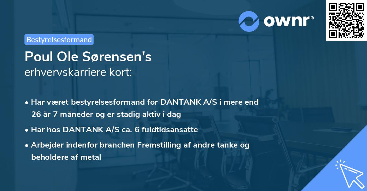 Poul Ole Sørensen's erhvervskarriere kort