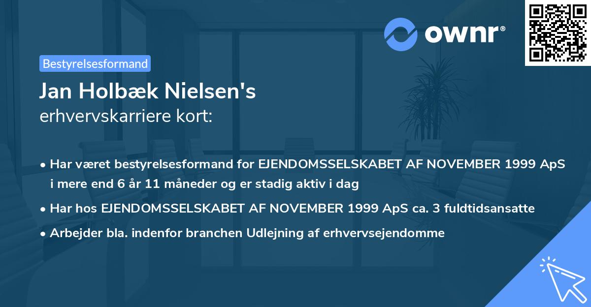 Jan Holbæk Nielsen's erhvervskarriere kort