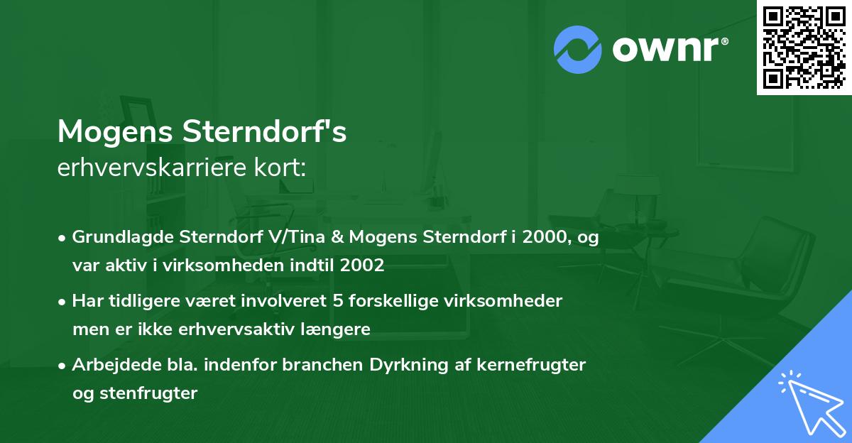 Mogens Sterndorf's erhvervskarriere kort