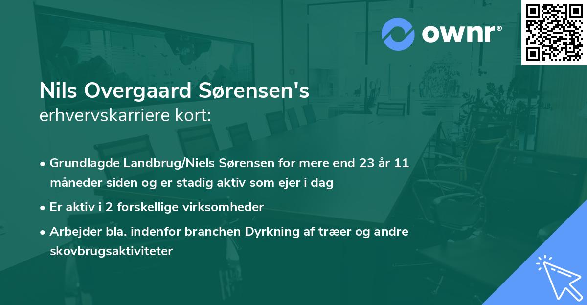 Nils Overgaard Sørensen's erhvervskarriere kort