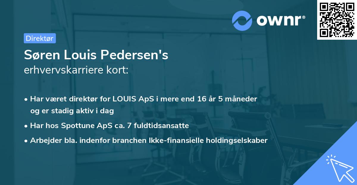 Søren Louis Pedersen's erhvervskarriere kort