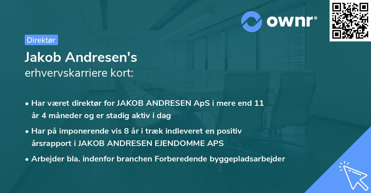 Jakob Andresen's erhvervskarriere kort