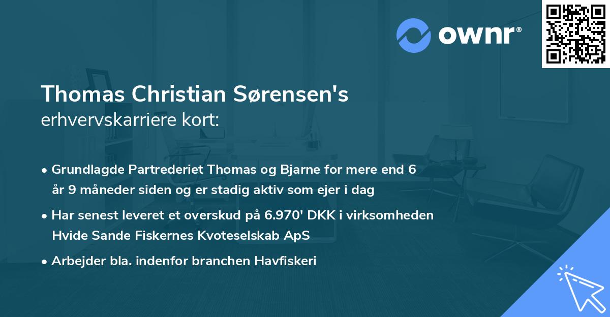 Thomas Christian Sørensen's erhvervskarriere kort