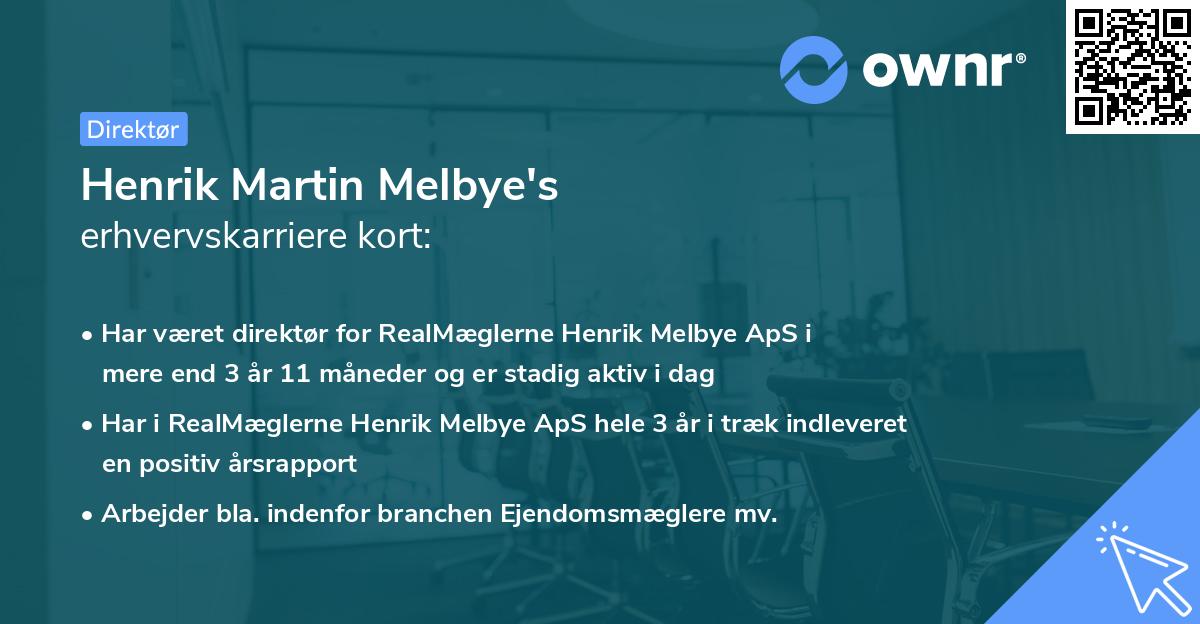 Henrik Martin Melbye's erhvervskarriere kort