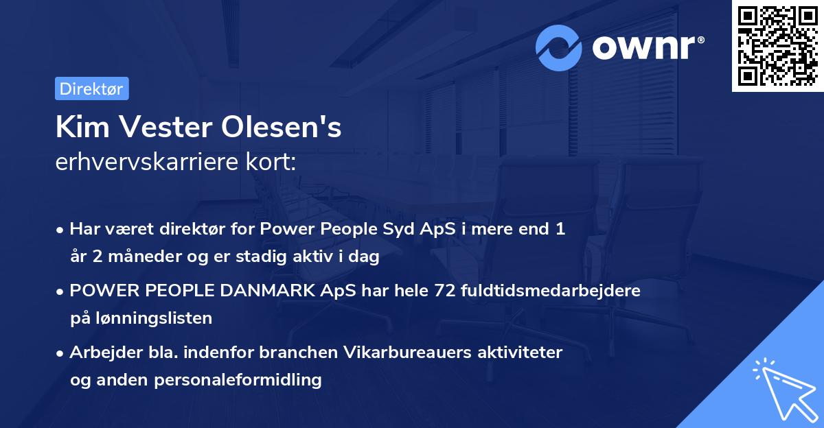 Kim Vester Olesen's erhvervskarriere kort