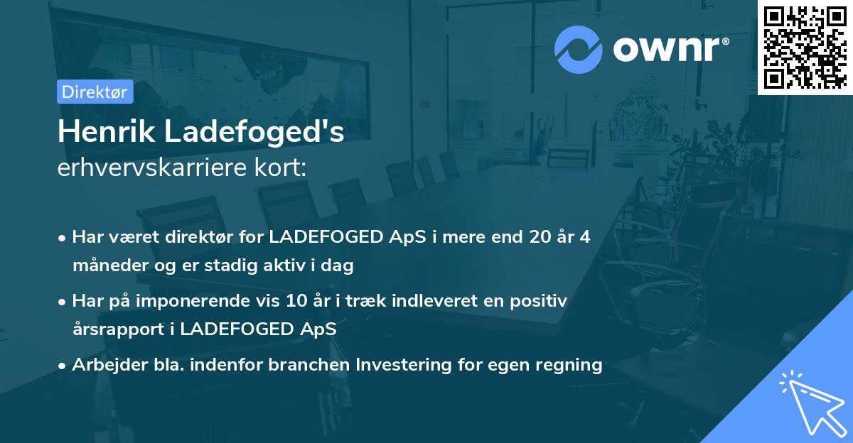Henrik Ladefoged's erhvervskarriere kort