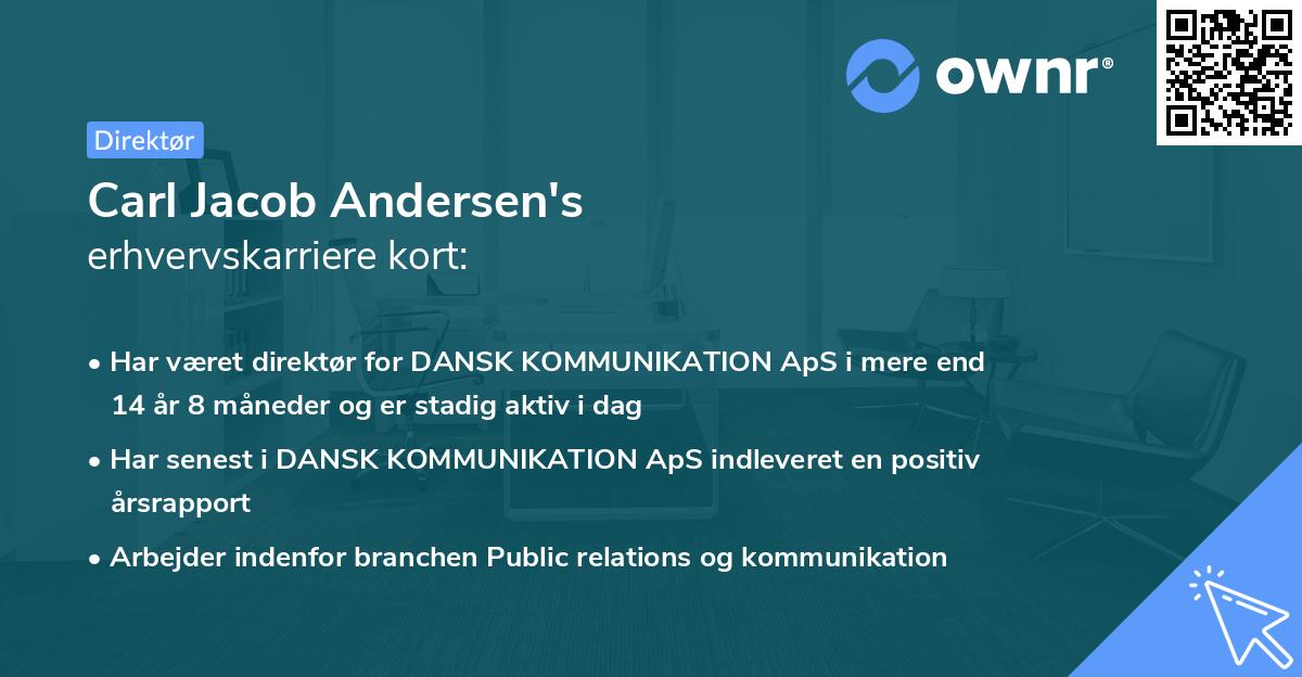 Carl Jacob Andersen's erhvervskarriere kort