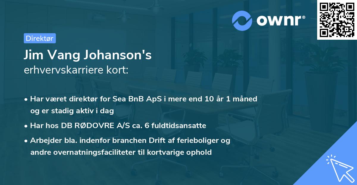 Jim Vang Johanson's erhvervskarriere kort