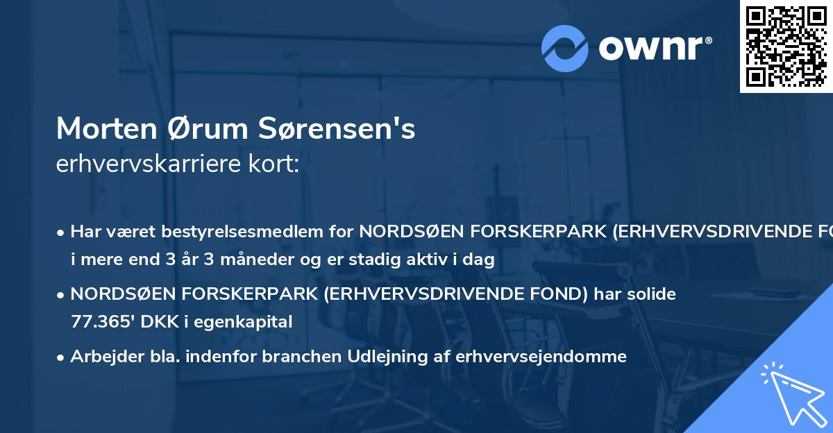 Morten Ørum Sørensen's erhvervskarriere kort