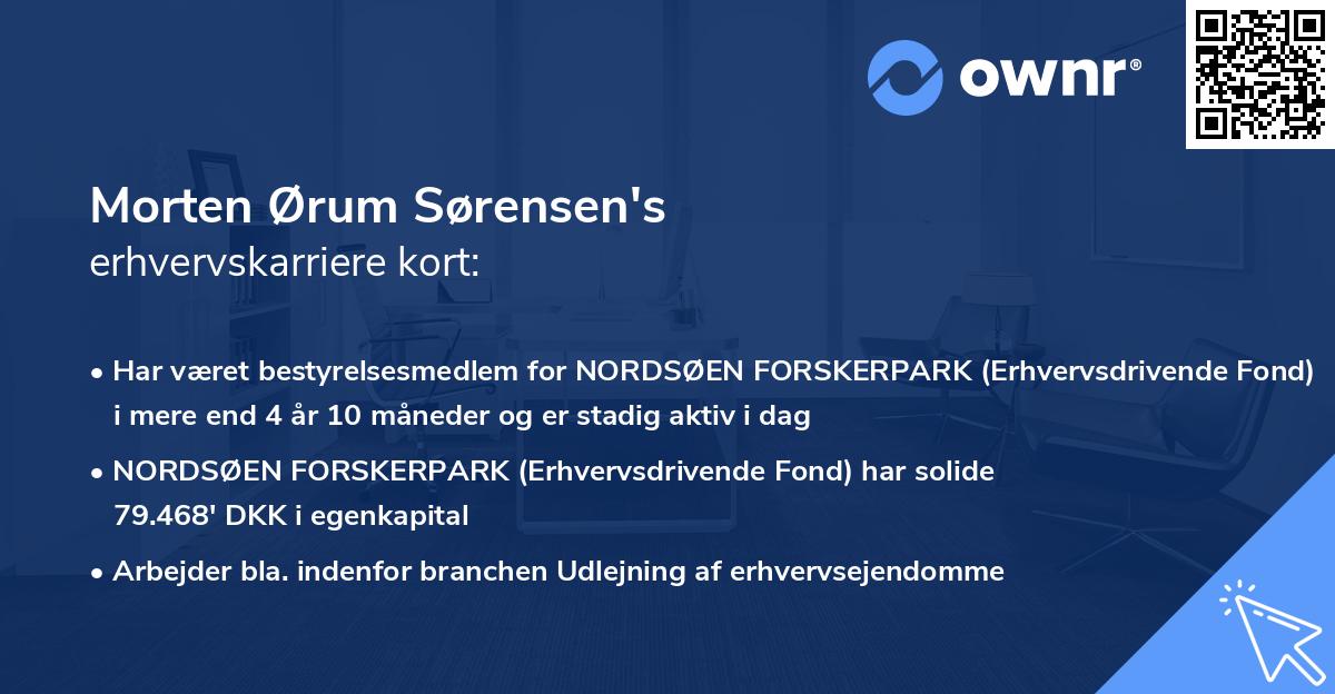 Morten Ørum Sørensen's erhvervskarriere kort