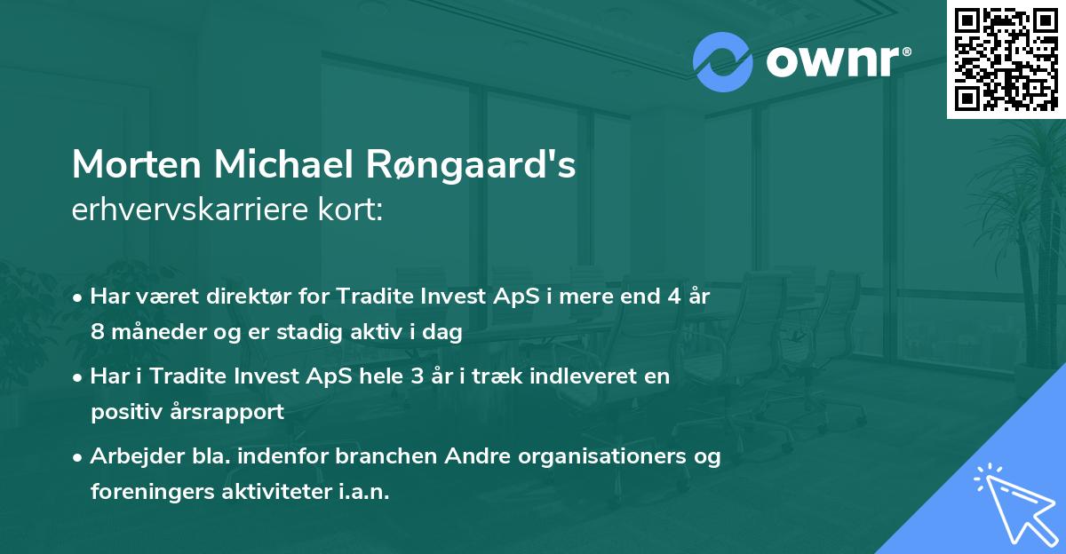 Morten Michael Røngaard's erhvervskarriere kort