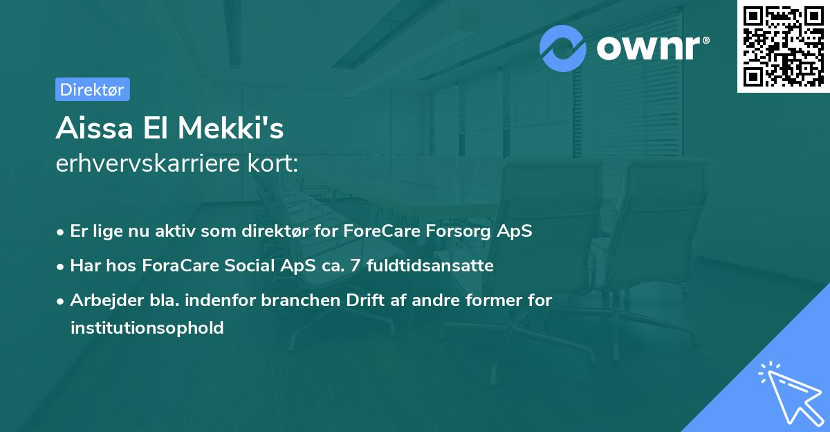 Aissa El Mekki's erhvervskarriere kort