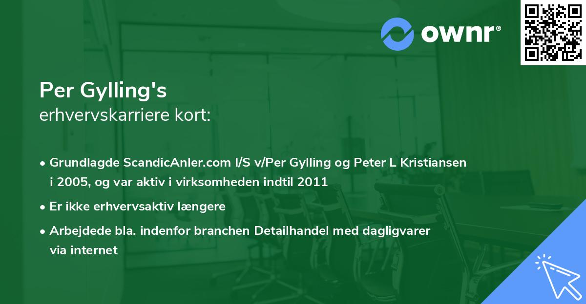 Per Gylling's erhvervskarriere kort