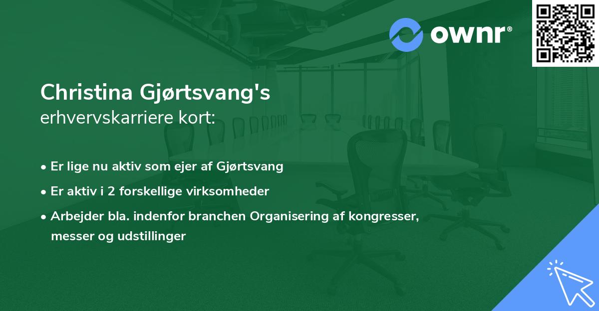 Christina Gjørtsvang's erhvervskarriere kort