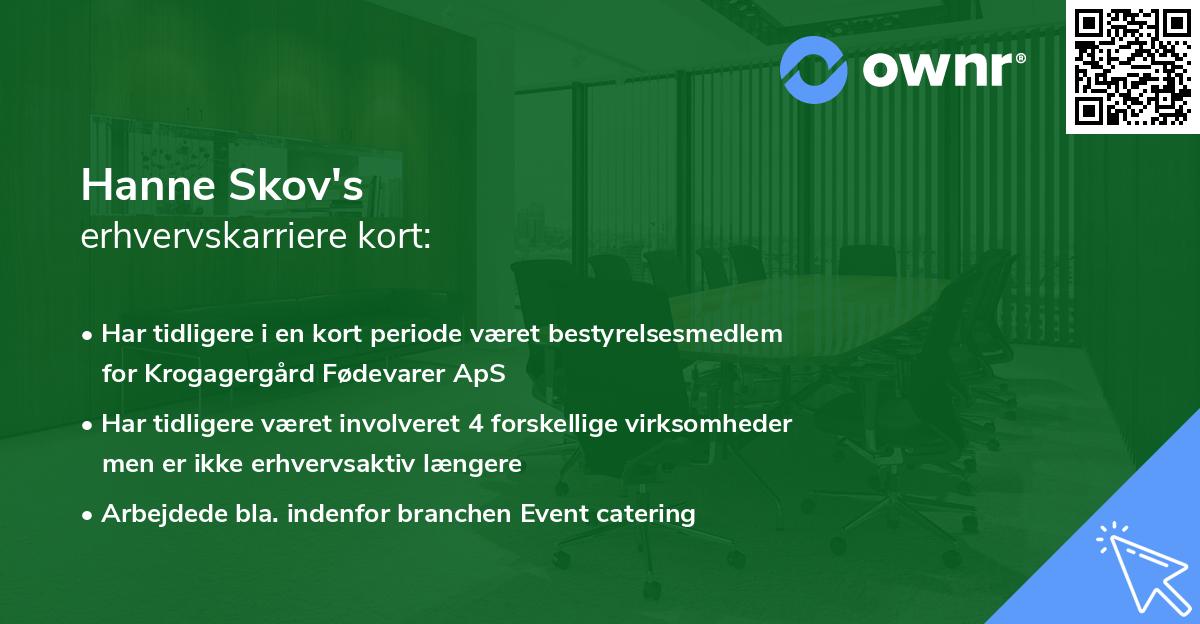 Hanne Skov's erhvervskarriere kort
